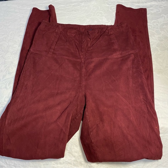 Faux Suede Leggings from Lucca Red Velvet Feel Thick Warm Mid/ High Rise Medium - Picture 12 of 14